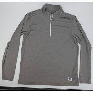 Costa Del Mar Mens Quarter Zip Performance Pullover Shirt Heather Gray Large